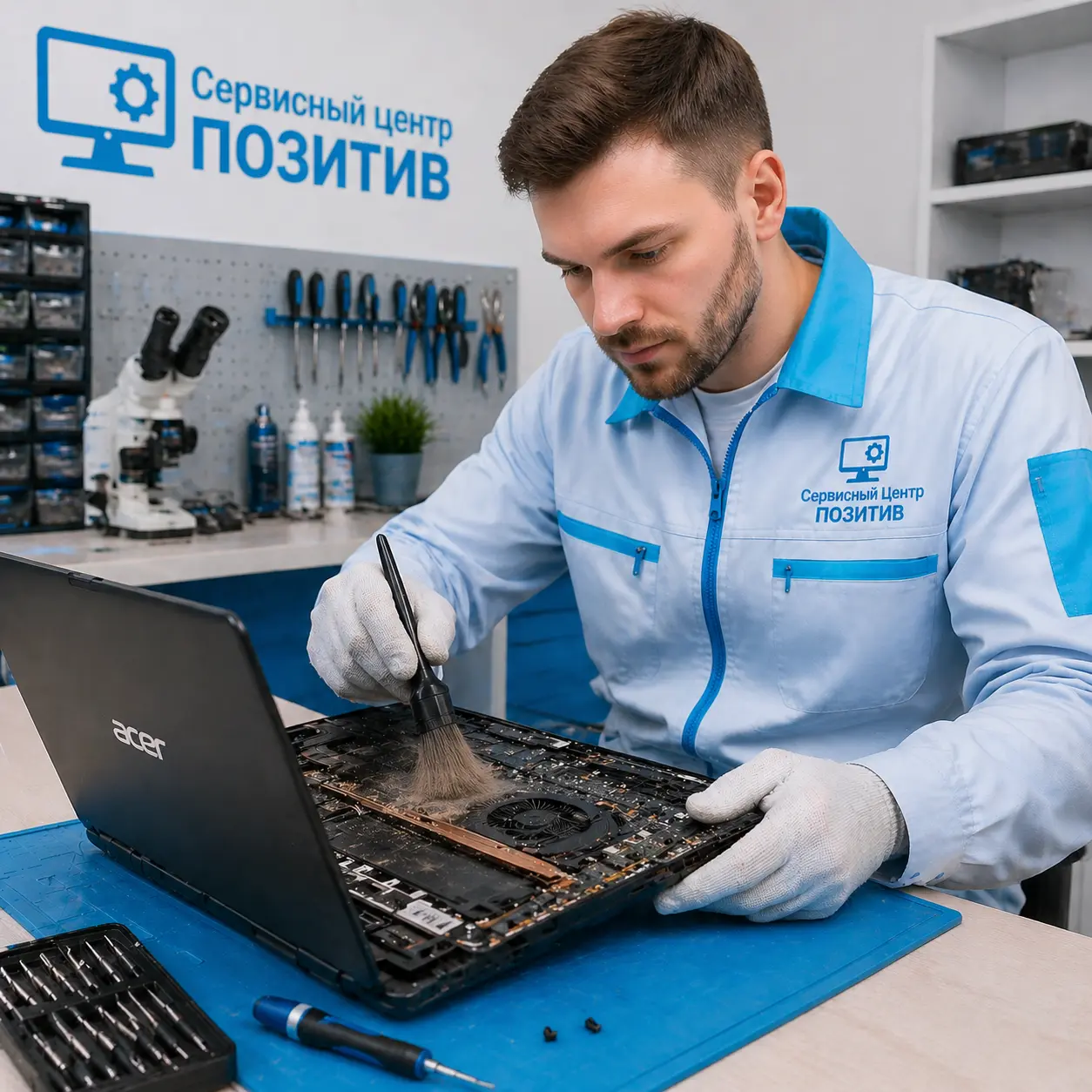 Чистка ноутбука Acer от пыли в Железнодорожном | Замена термопасты