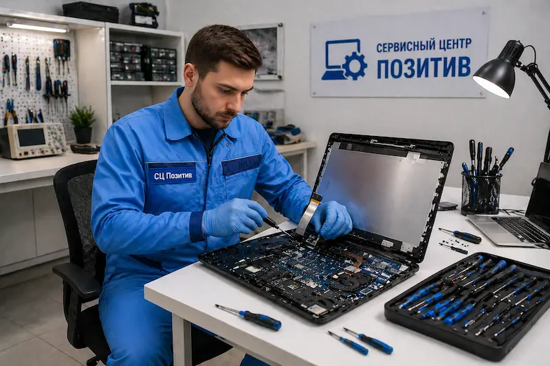 Замена шлейфа матрицы ноутбука в Железнодорожном