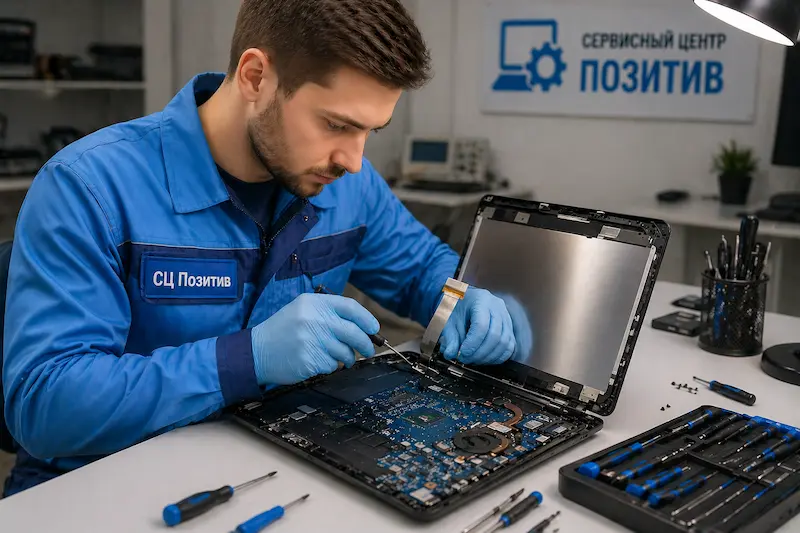 Ремонт шлейфа матрицы ноутбука в Железнодорожном