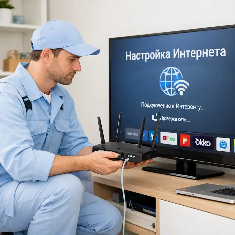 Настройка интернета на телевизоре в Железнодорожном