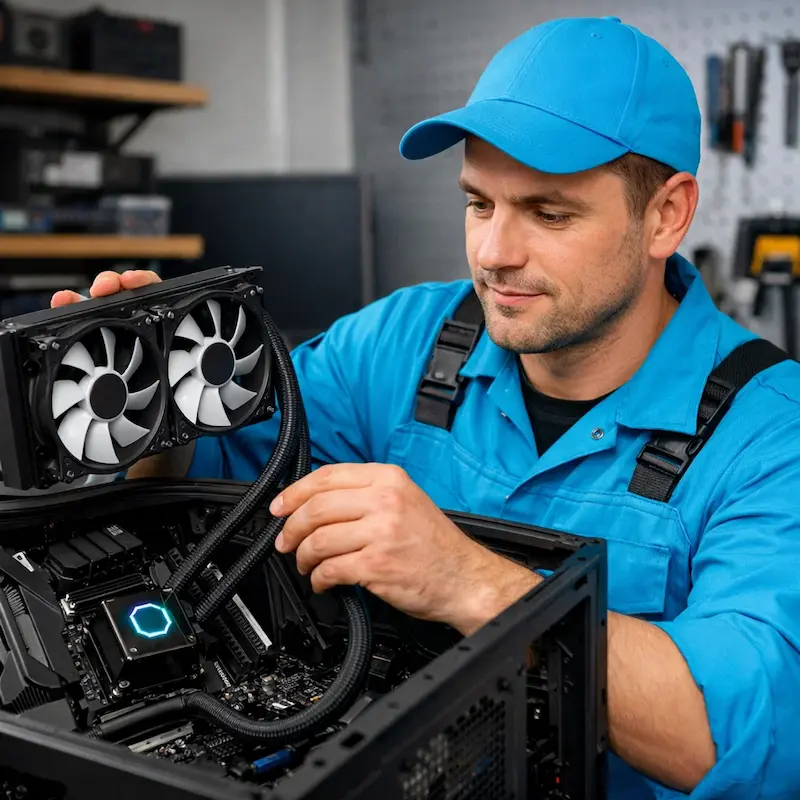 Установка водяного охлаждения на компьютер в Железнодорожном