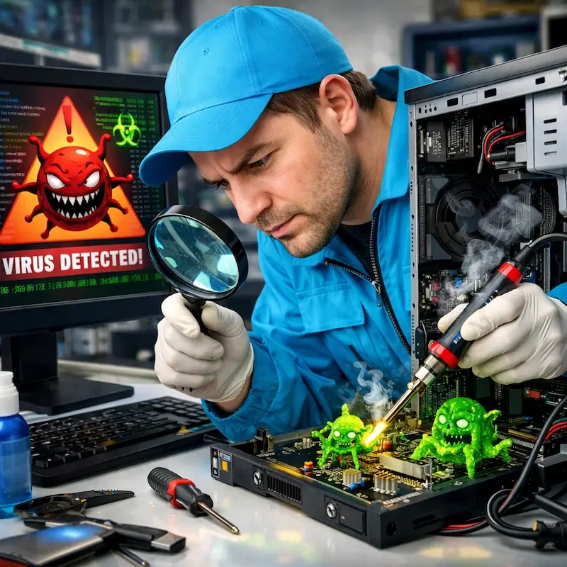 Вылечить компьютерный вирус в Железнодорожном